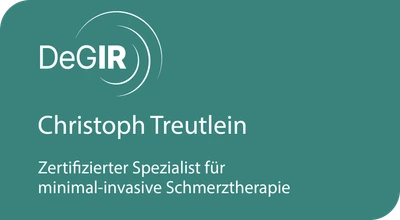 DeGIR – Zertifizierter Spezialist für minimal-invasive Schmerztherapie: Dr. Christoph Treutlein.