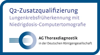 Q2-Siegel Lungenkrebsfrüherkennung mit Niedrigdosis-Computertomografie der AG Thoraxdiagnostik in der Deutschen Röntgengesellschaft.